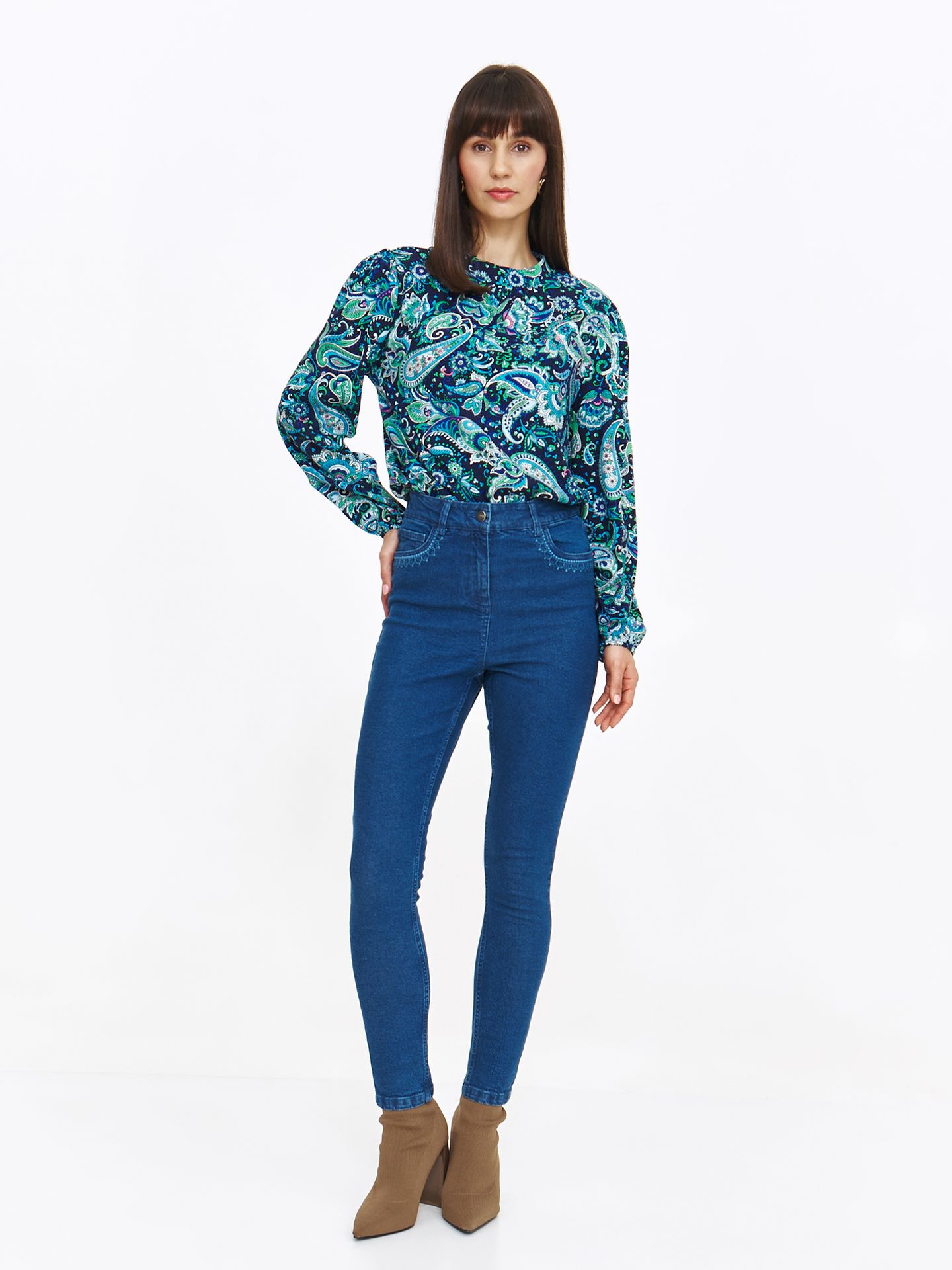 Spodnie jeansowe typu slim granatowe