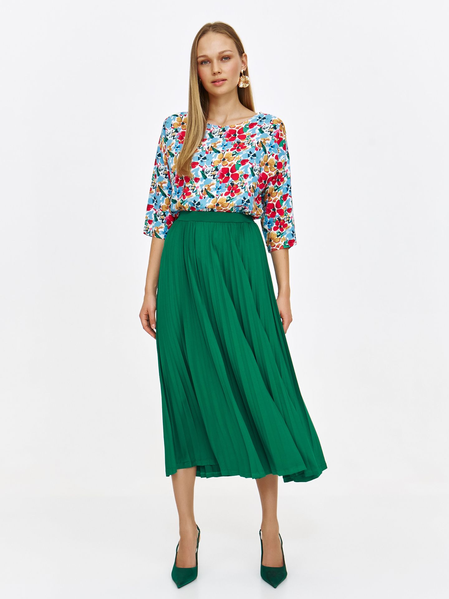 Zielona plisowana spódnica