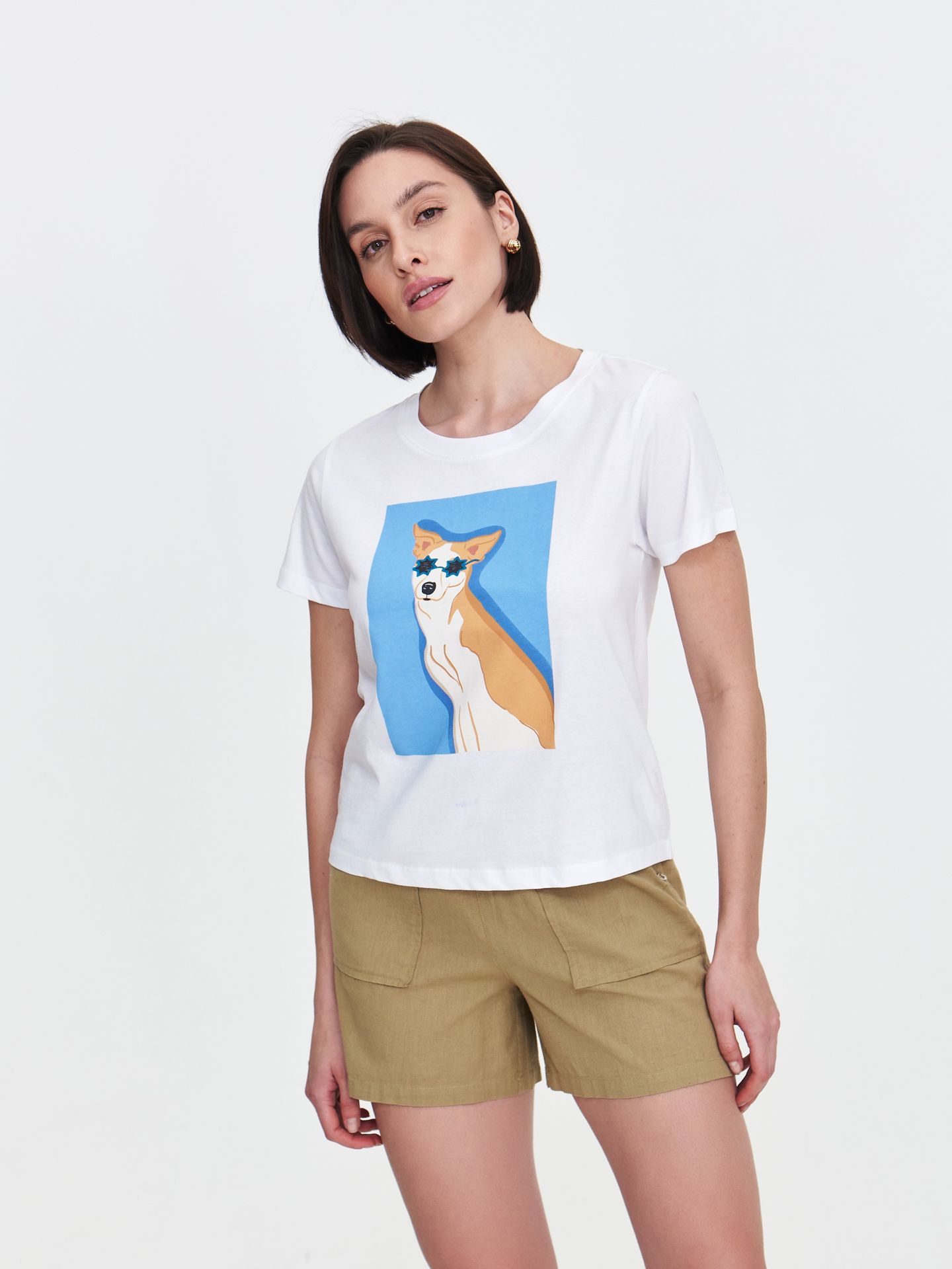 T-shirt z nadrukiem z psem