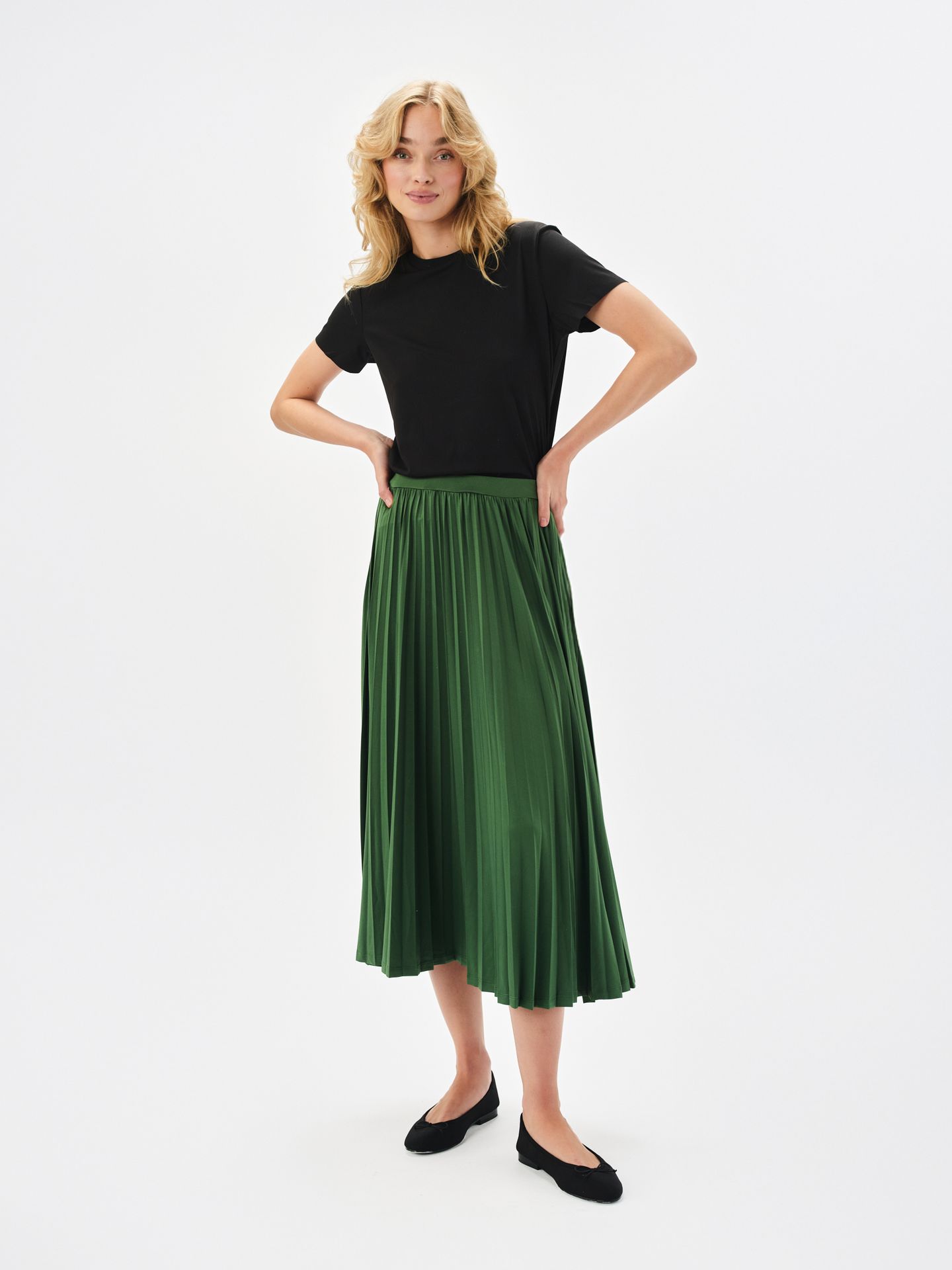 Plisowana spódnica zielona