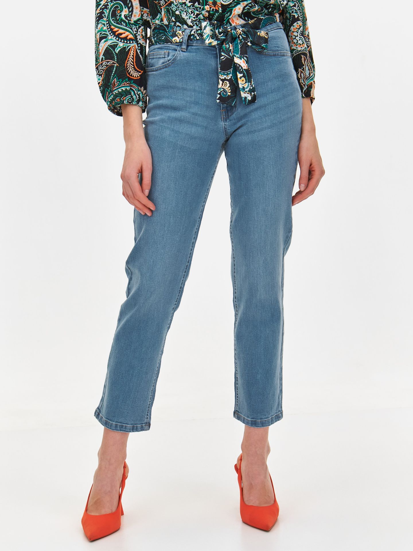 Spodnie damskie niebieskie - SSP4401NI spodnie 7/8 - TOP SECRET - Odzieżowy sklep internetowy TOP SECRET