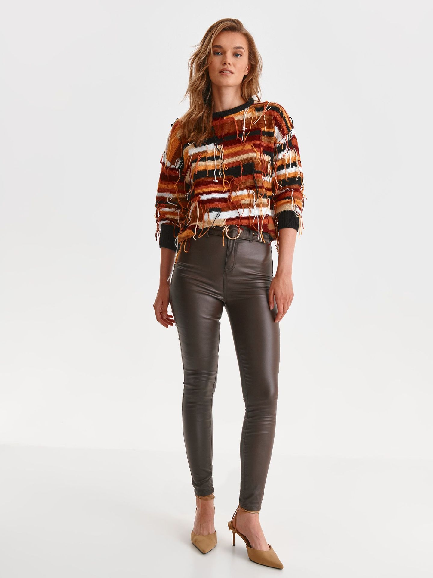 Spodnie damskie brązowe - SSP4169BR spodnie długie - TOP SECRET - Odzieżowy sklep internetowy TOP SECRET