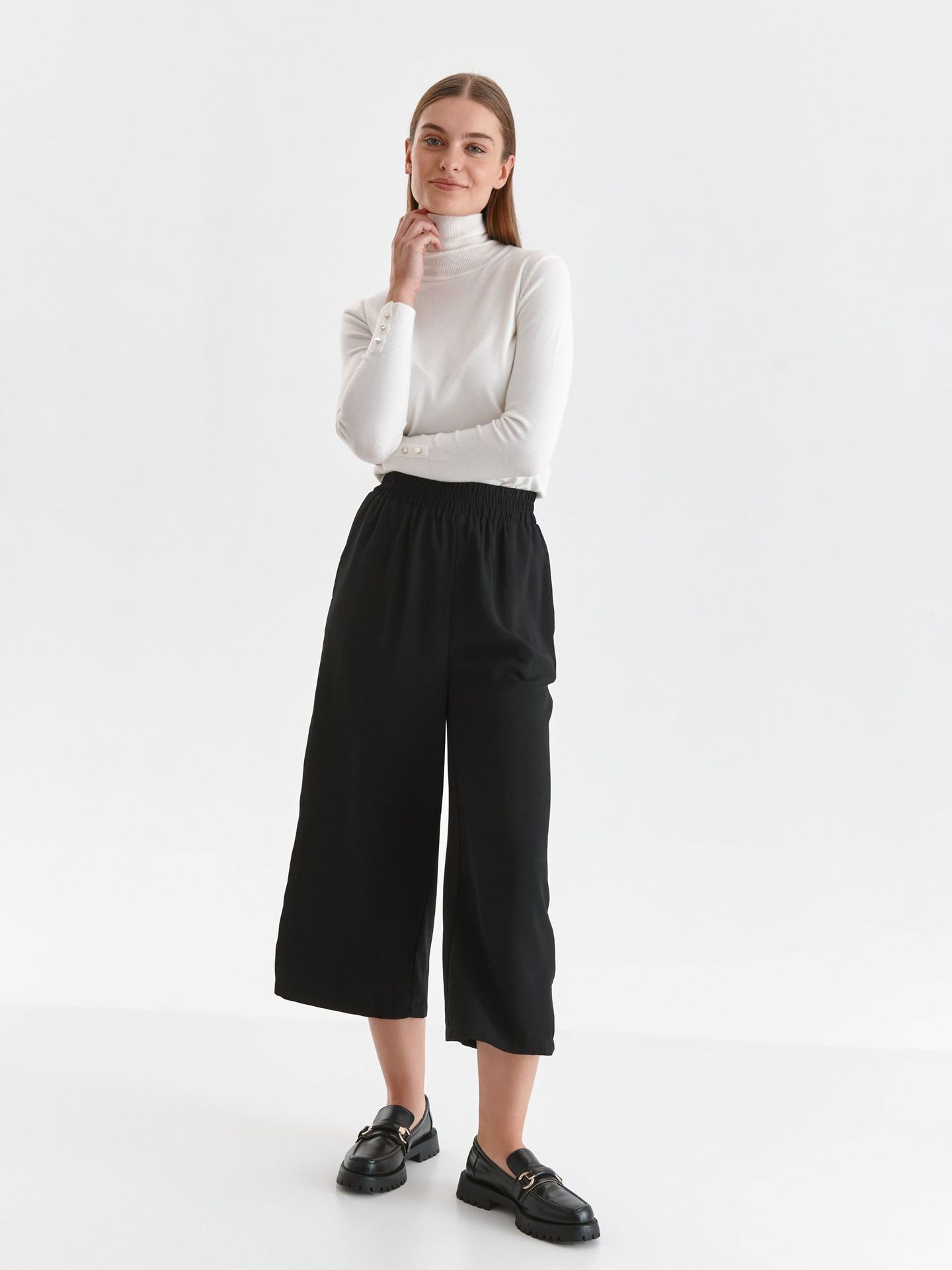 Spodnie damskie czarne - SSP3561CA spodnie 3/4 - TOP SECRET - Odzieżowy sklep internetowy TOP SECRET