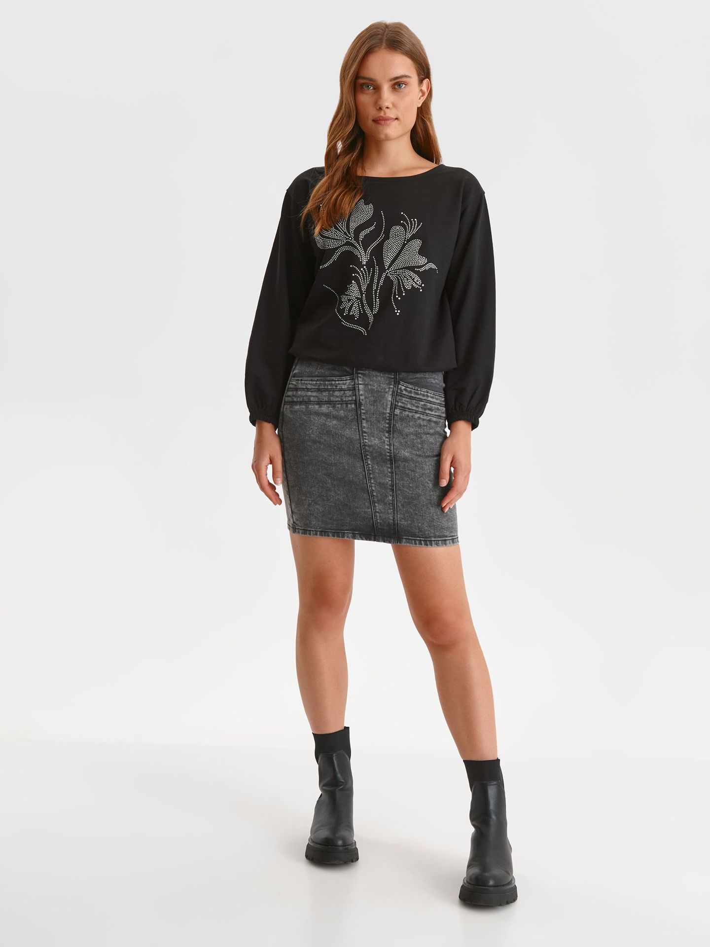 Bluza damska czarna - SBL1204CA bluza nierozpinana - TOP SECRET - Odzieżowy sklep internetowy TOP SECRET