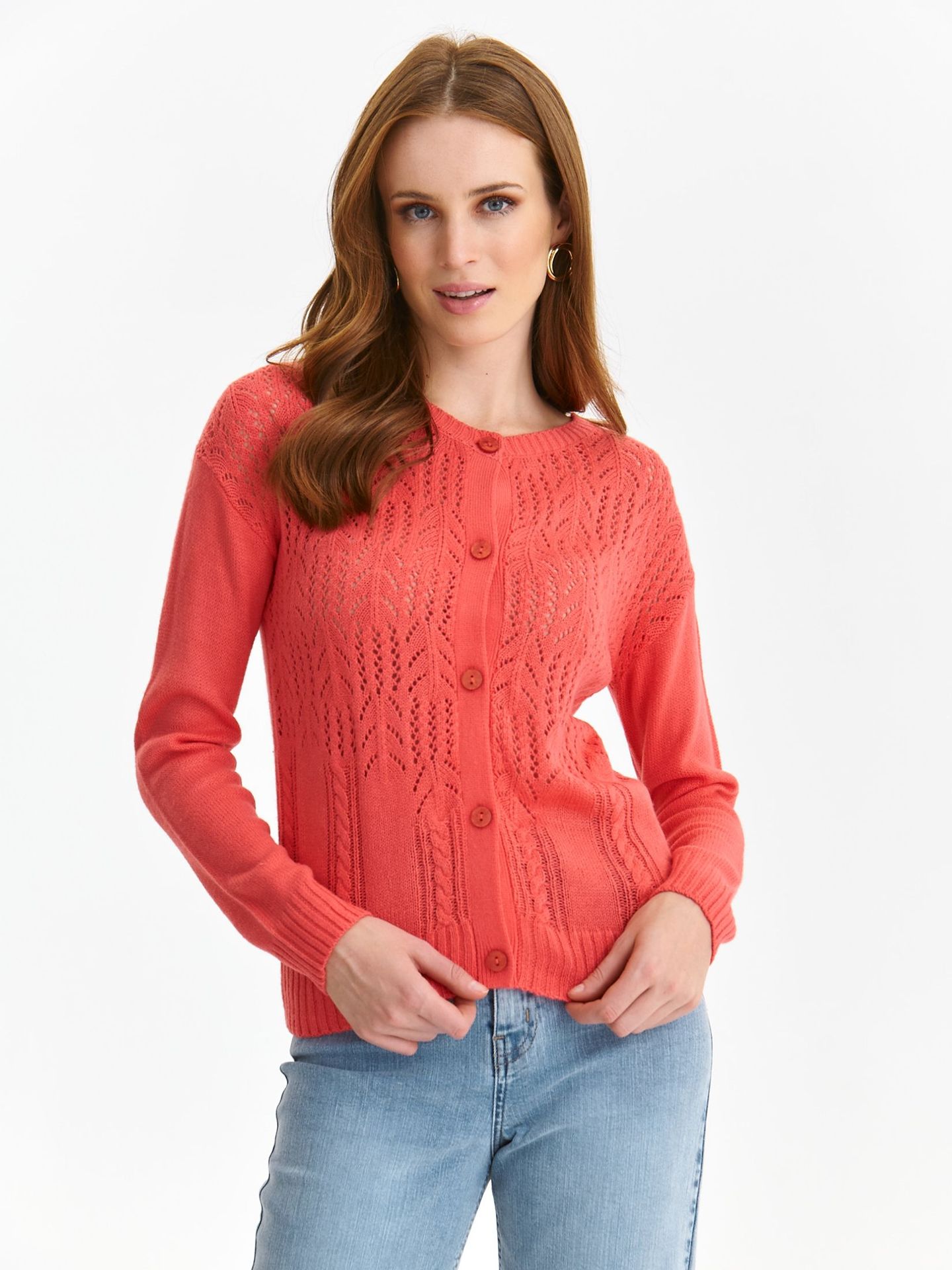 Kardigan długi rękaw ciemny róż - SSW3651CR kardigan długi rękaw - TOP SECRET - Odzieżowy sklep internetowy TOP SECRET