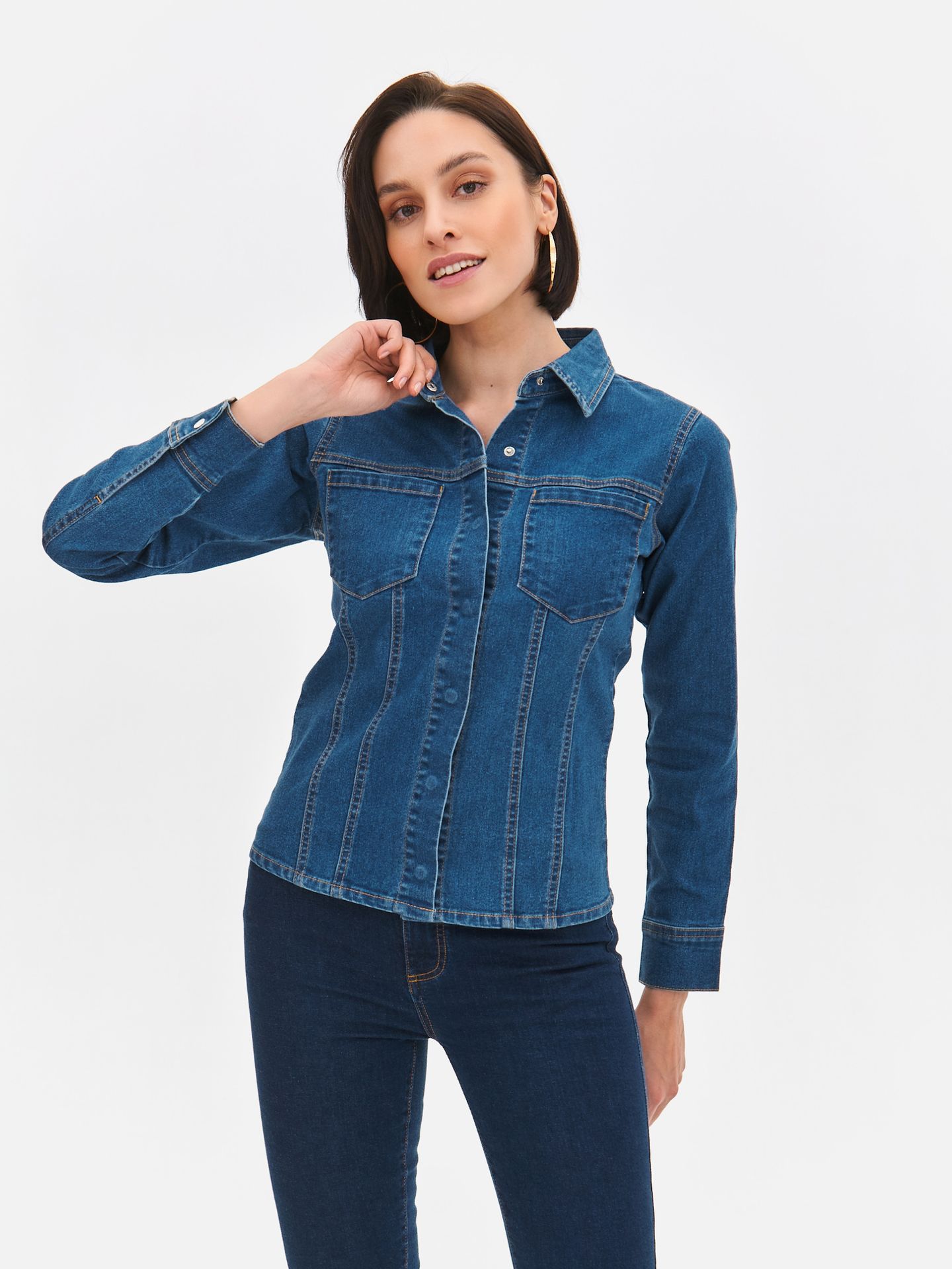 Koszula długi rękaw niebieska - SKL3492NI koszula długi rękaw - TOP SECRET - Odzieżowy sklep internetowy TOP SECRET