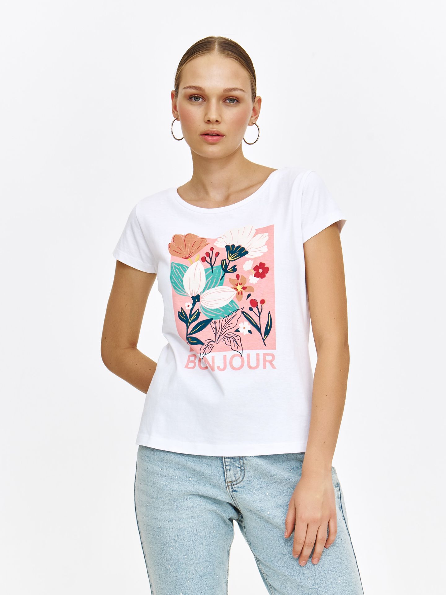 Podkoszulek z nadrukiem w kwiaty