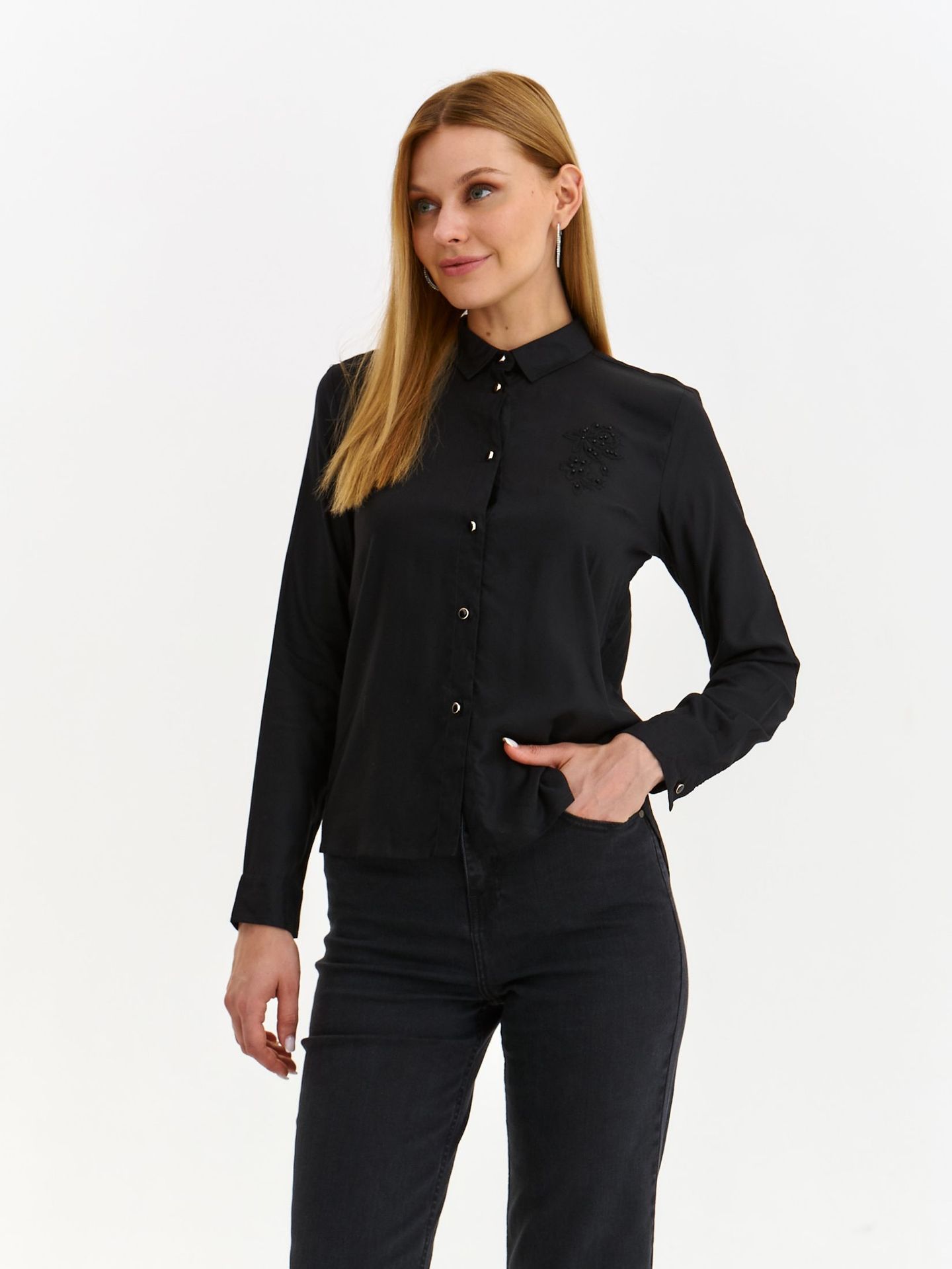 Koszula długi rękaw czarna - SKL3471CA koszula długi rękaw - TOP SECRET - Odzieżowy sklep internetowy TOP SECRET