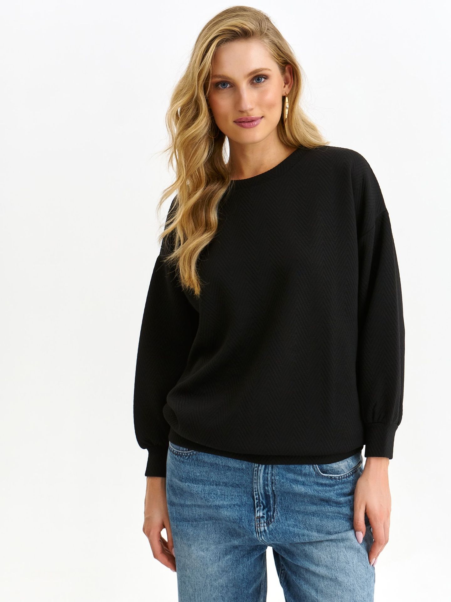 Bluza damska czarna - SBL1244CA bluza nierozpinana - TOP SECRET - Odzieżowy sklep internetowy TOP SECRET