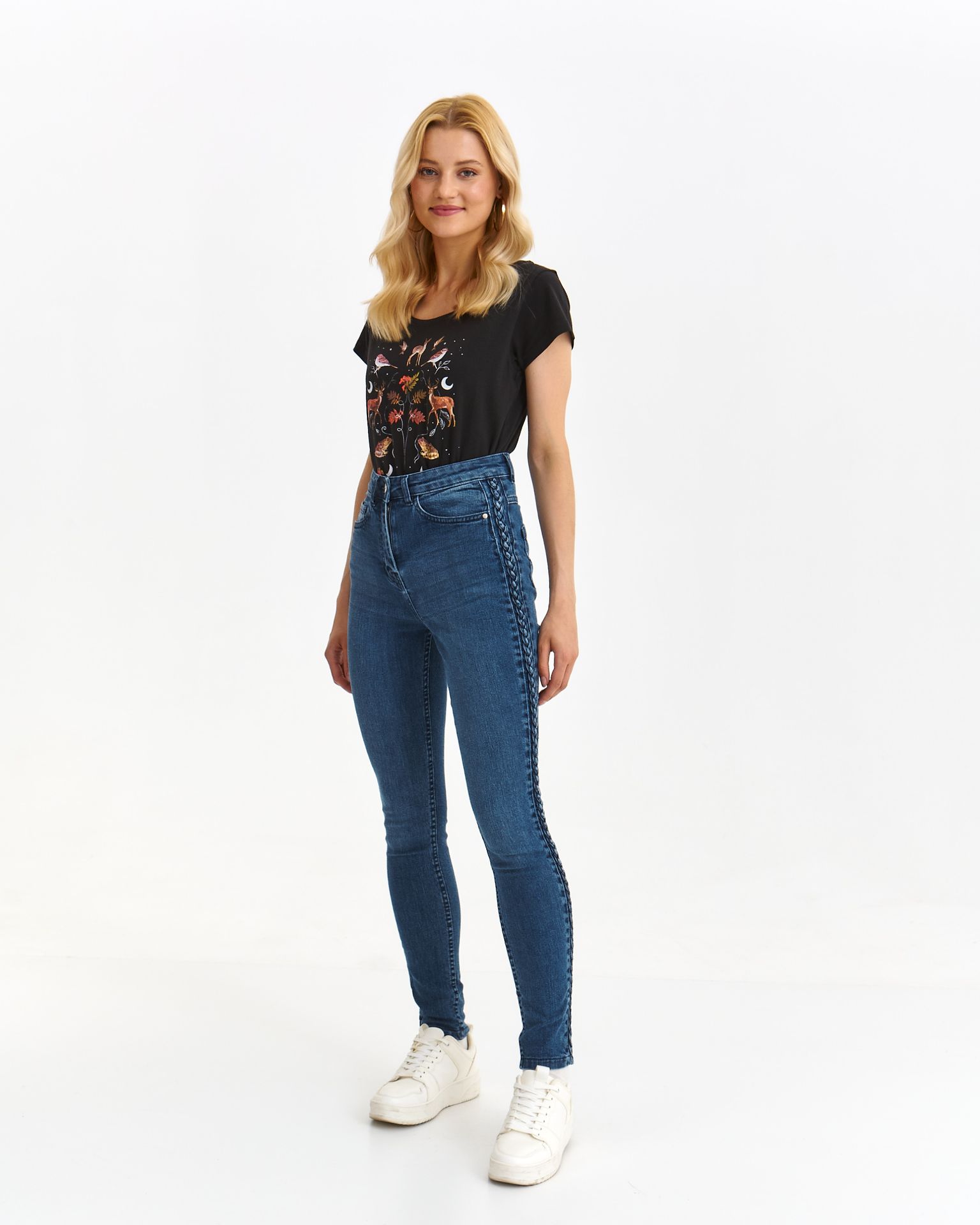 Spodnie damskie niebieskie - SSP4355NI spodnie długie - TOP SECRET - Odzieżowy sklep internetowy TOP SECRET