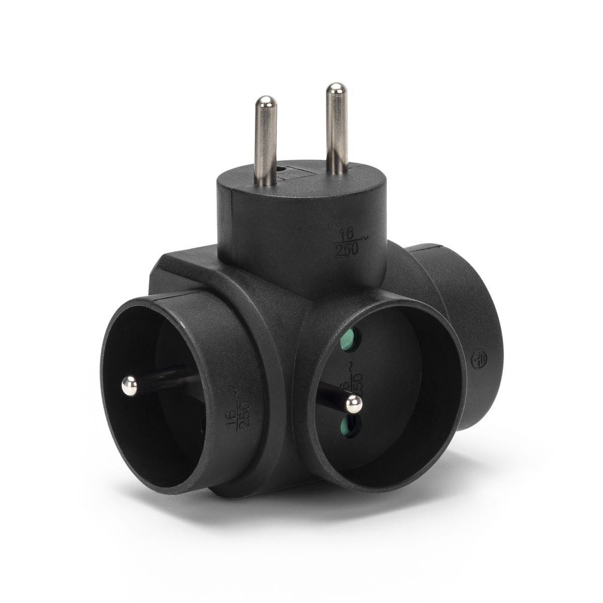 Rozgałęźnik sieciowy MONTIS MT028-BK potrójny czarny