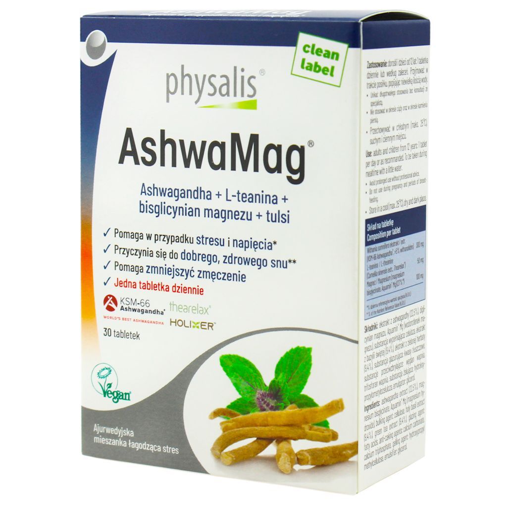 Physalis Ashwagandha + magnez Suplement diety 30 tab. - suplement
