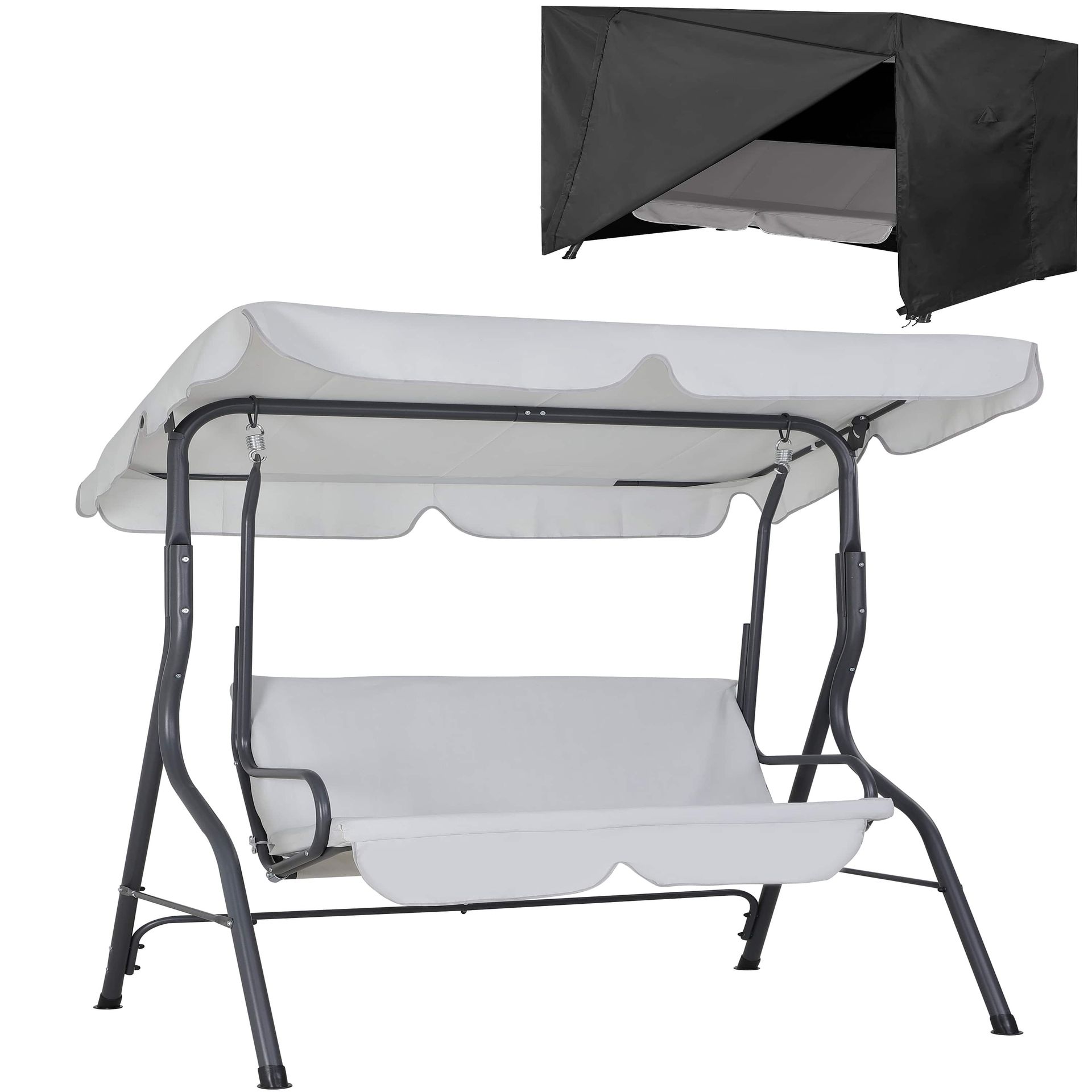 Casaria Hollywood swing jasnoszary + plandeka