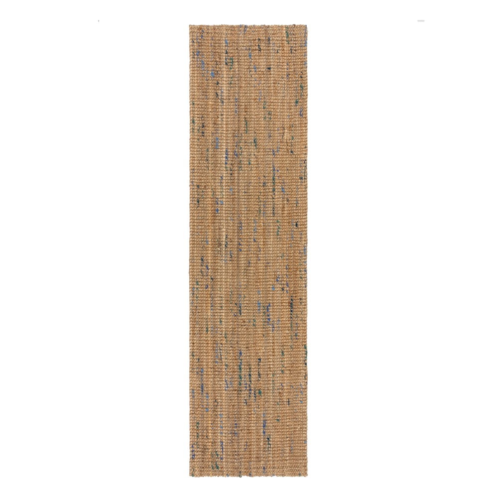 Niebiesko-naturalny chodnik z juty tkany ręcznie 60x300 cm Jute Boucle Blue – Flair Rugs