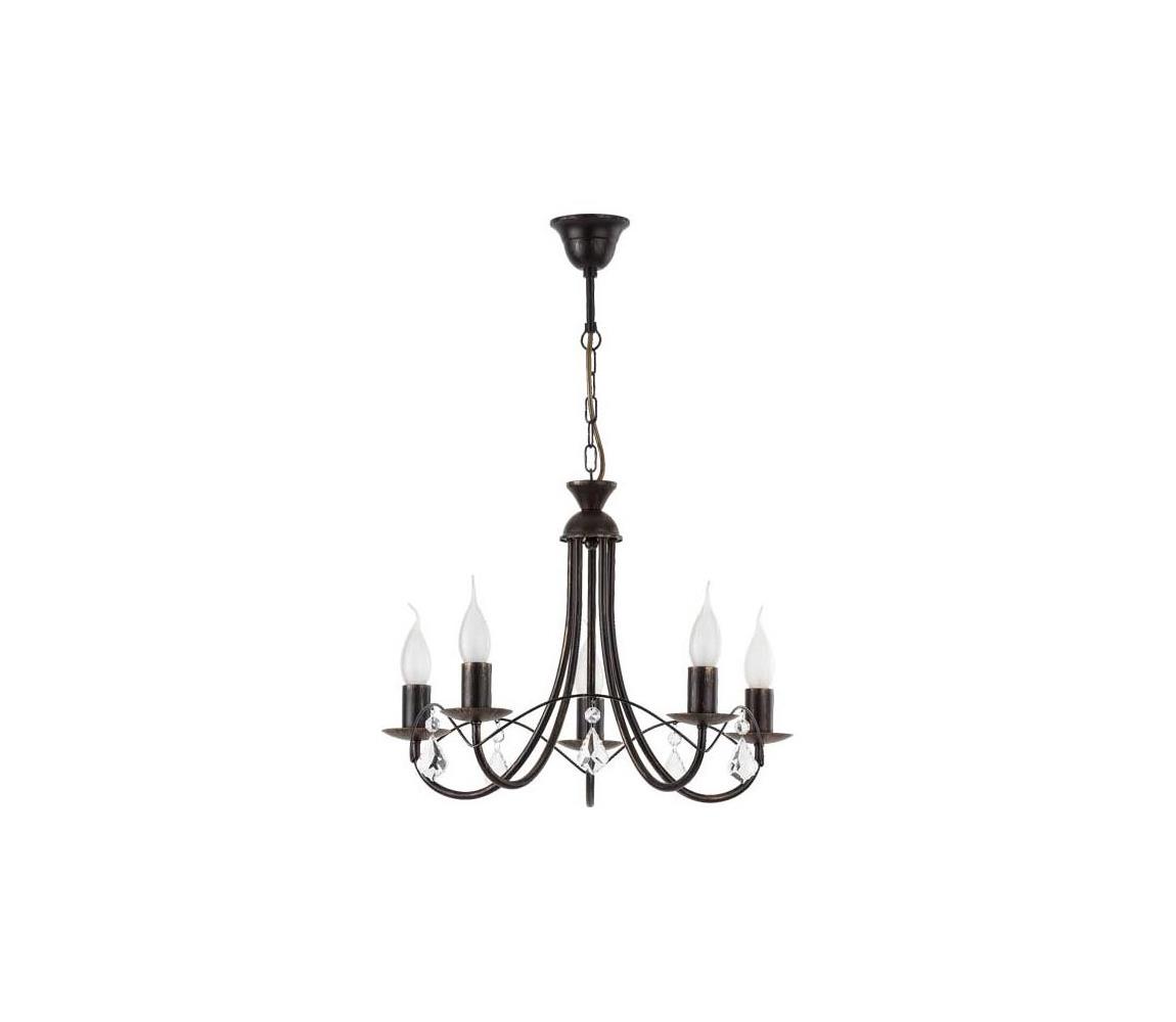 Żyrandol na łańcuchu ANGELIKA 5xE14/10W/230V czarny