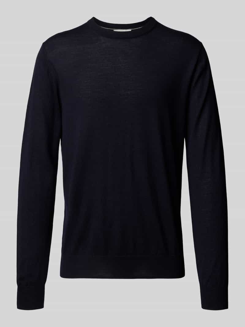 Sweter z dzianiny z okrągłym dekoltem model ‘Dale’