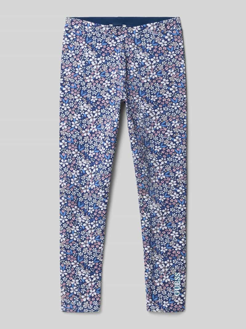 Legginsy o kroju regular fit z kwiatowym nadrukiem na całej powierzchni