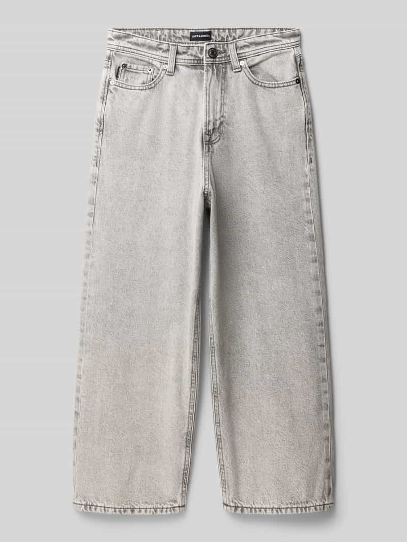 Jeansy o kroju straight fit z naszywką z logo model ‘Iron’