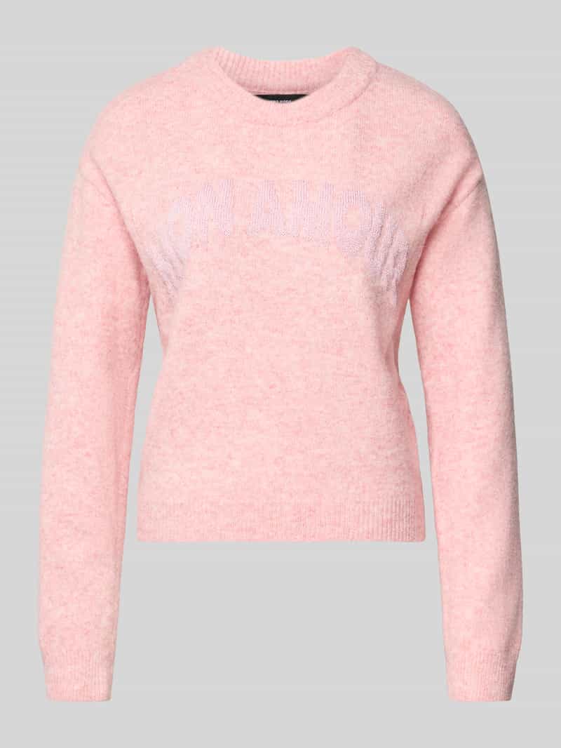 Sweter z dzianiny o kroju regular fit z dodatkiem wiskozy model ‘AMOREMIO’