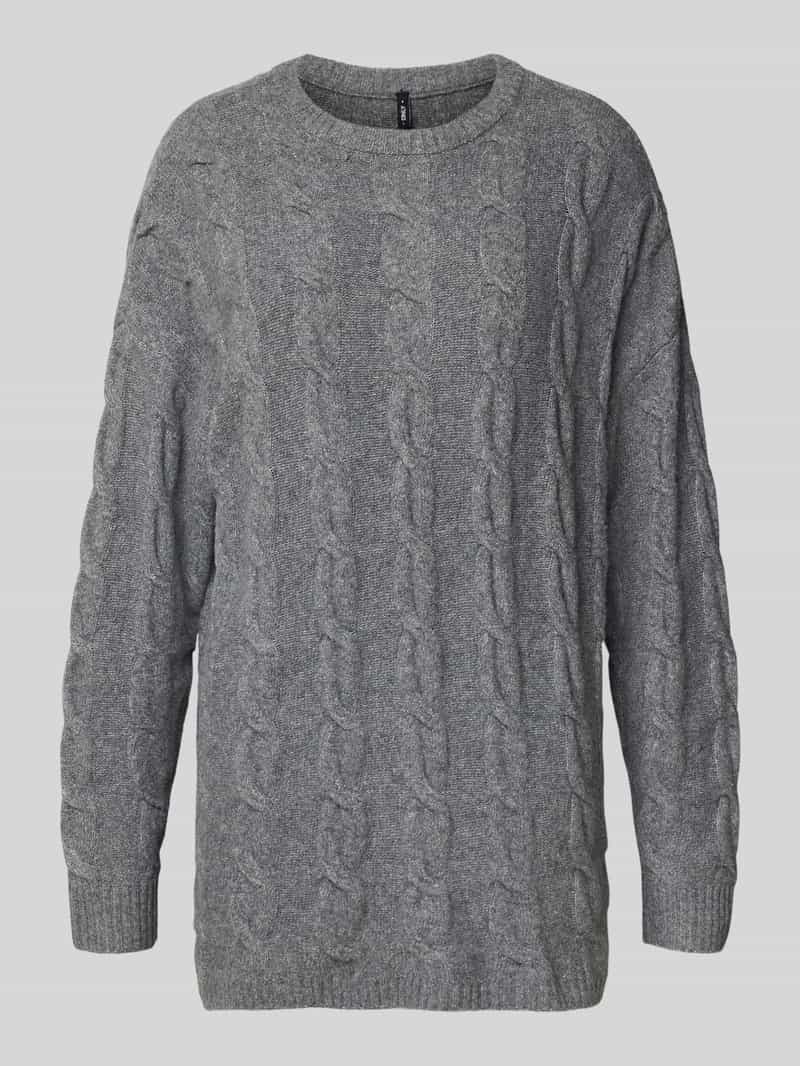 Sweter z dzianiny o kroju regular fit z fakturowanym wzorem model ‘JEANETTE’