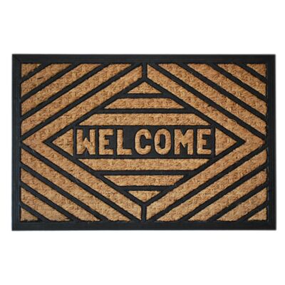 Wycieraczka z włókna kokosowego Romana napis Welcome 40 x 60 cm brązowoczarny