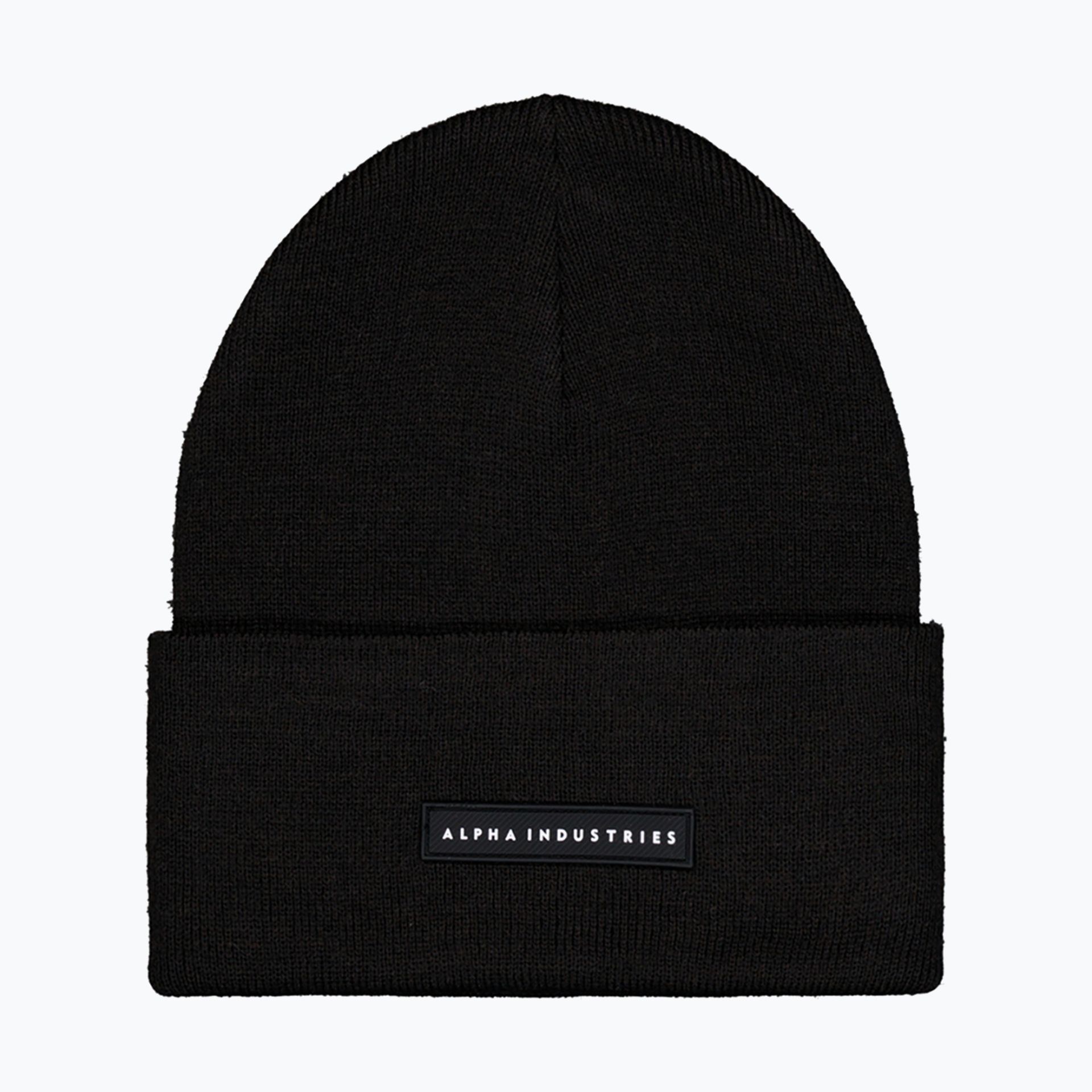 Czapka Alpha Industries Rubber Logo Beanie black WYSYŁKA W 24H 30 DNI NA ZWROT