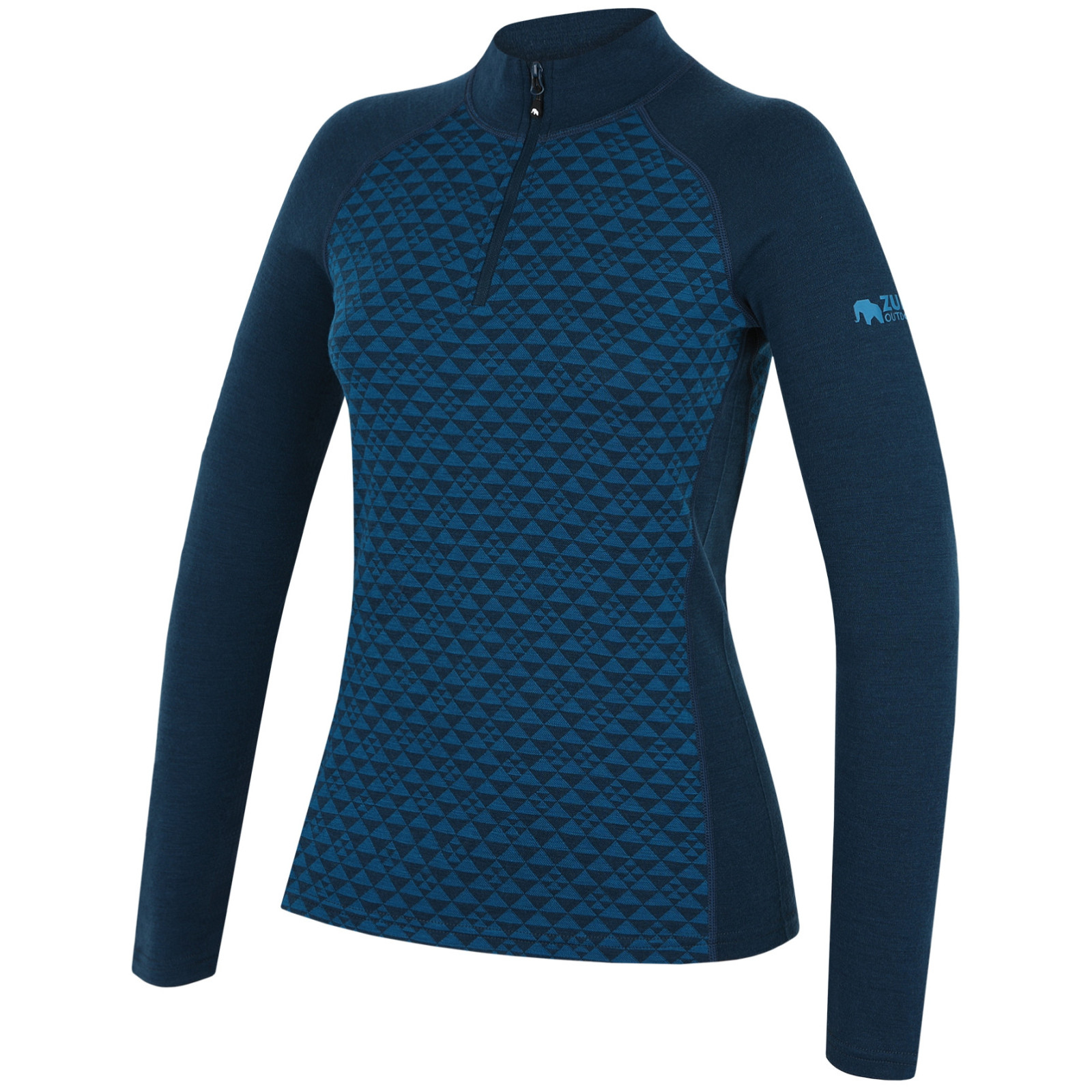 Damska koszulka Zulu Merino 240 Zip Long Rozmiar: XL / Kolor: niebieski