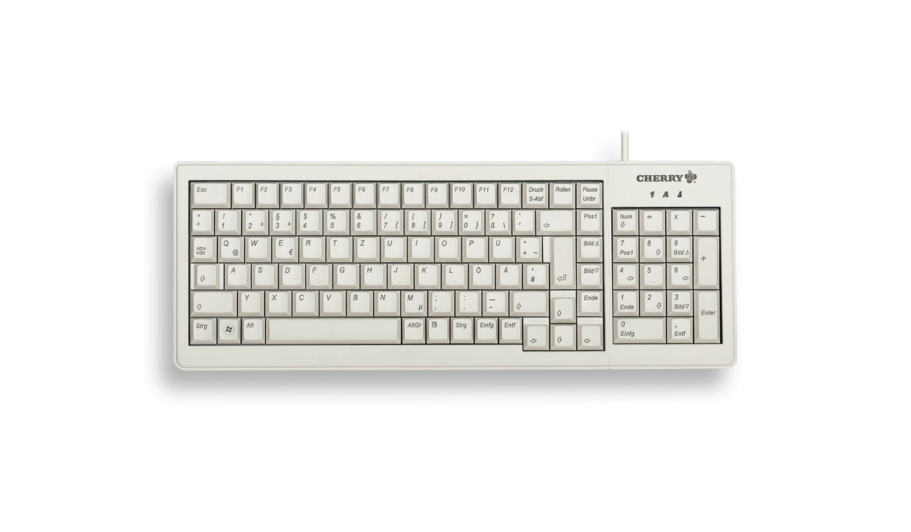 CHERRY XS G84-5200 klawiatura Biuro USB + PS/2 AZERTY Francuski Szary  G84-5200LCMFR-0