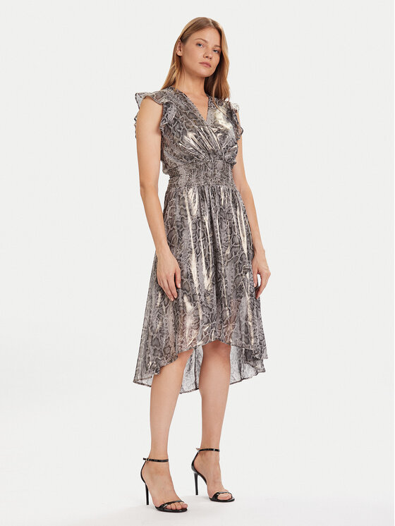 Morgan Sukienka koktajlowa 252-RCOBA.F Srebrny Regular Fit
