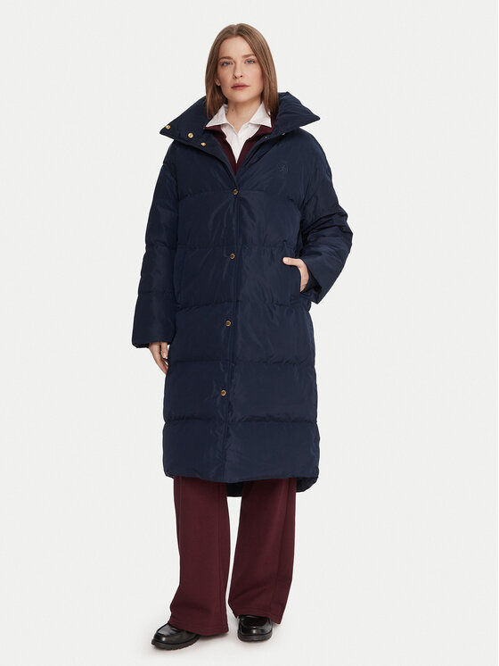 Tommy Hilfiger Płaszcz zimowy WW0WW47279 Granatowy Relaxed Fit