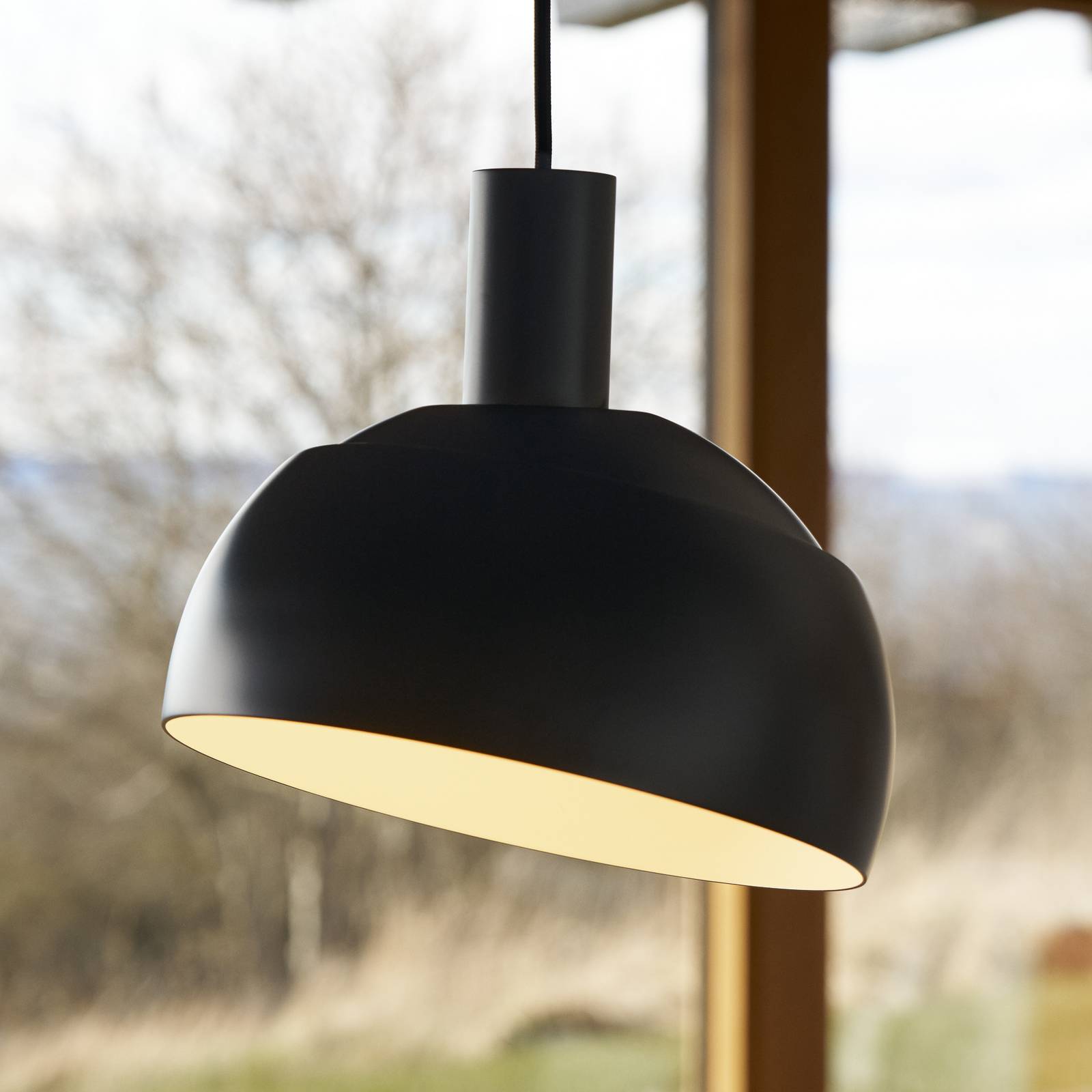 Louis Poulsen Lampa wisząca FJ Elements, możliwość ściemniania, czarny, salon / jadalnia, aluminium, nowoczesny