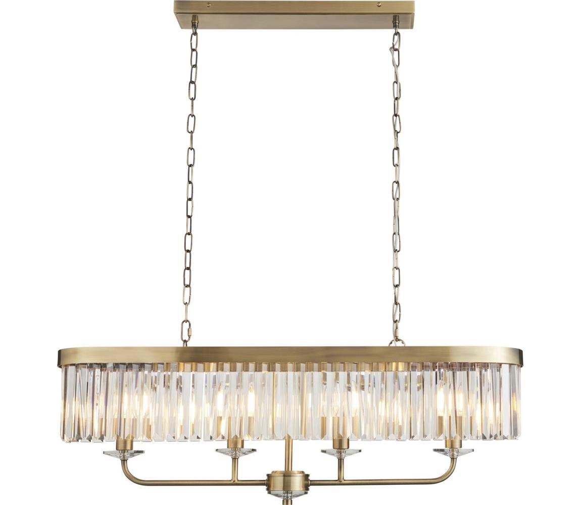 Endon 110539 - Żyrandol na łańcuchu CHESTERFIELD 4xE14/6W/230V mosiądz