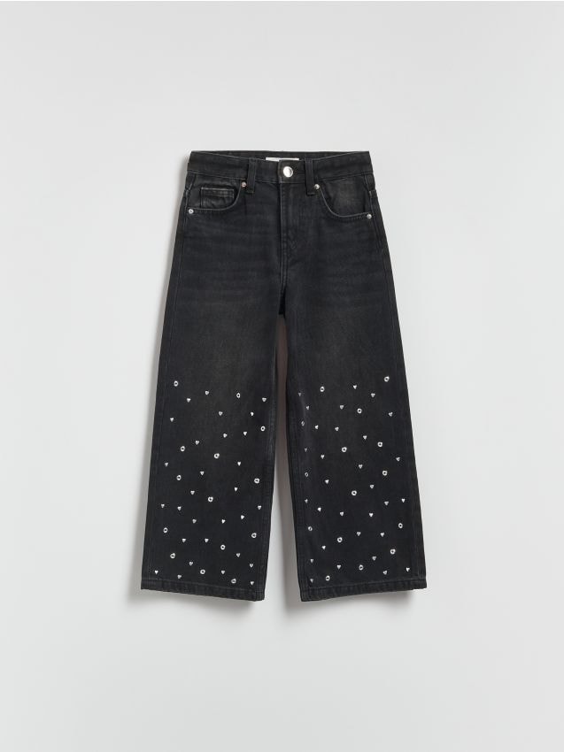 Reserved - GIRLS` JEANS TROUSERS - czarny