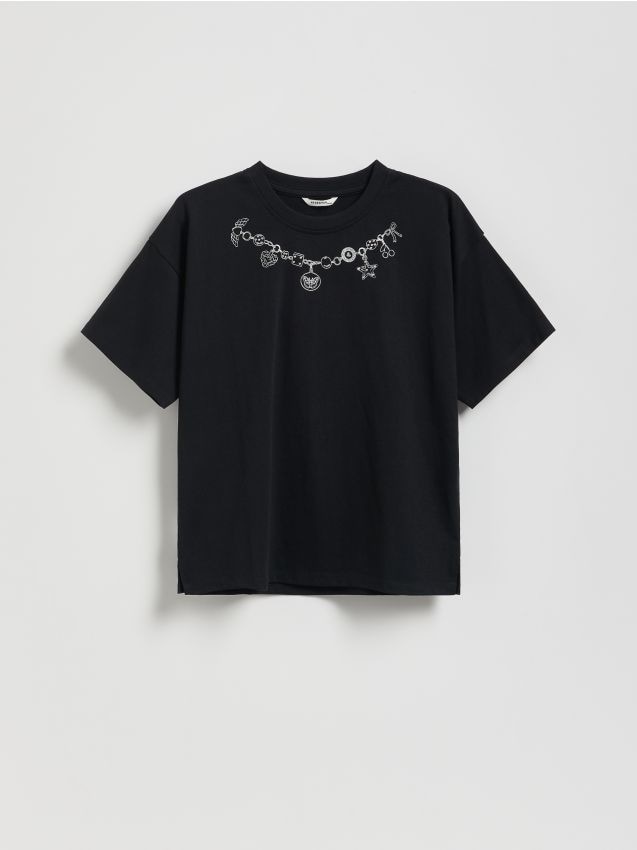 Reserved - T-shirt z nadrukiem - czarny