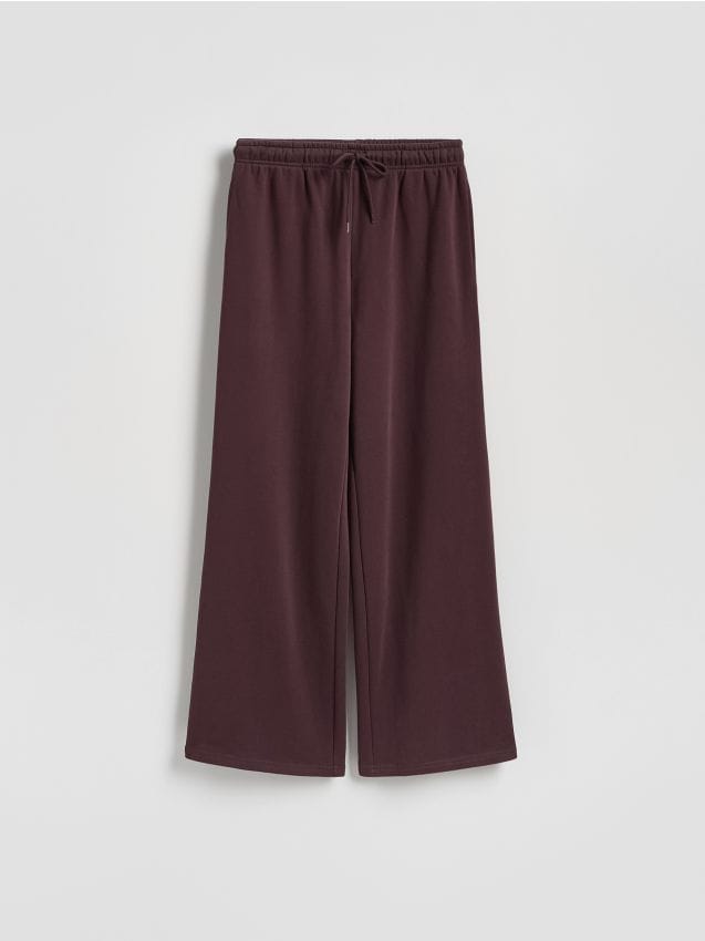 Reserved - Bawełniane spodnie dresowe - mahoniowy