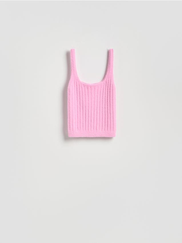 Reserved - Dzianinowy top - różowy