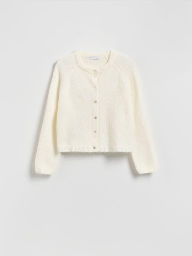 Reserved - Kardigan z domieszką alpaki - kremowy