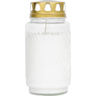 Znicz szklany zalewany 173/90 biały