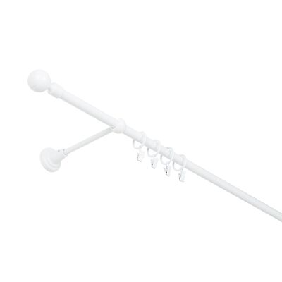 Karnisz pojedynczy 16 mm biały błysk 160 cm żabka paola