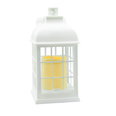 Latarenka LED świeca ciepły biały 10 x 10 x 21 cm biały CORTINA POLAND