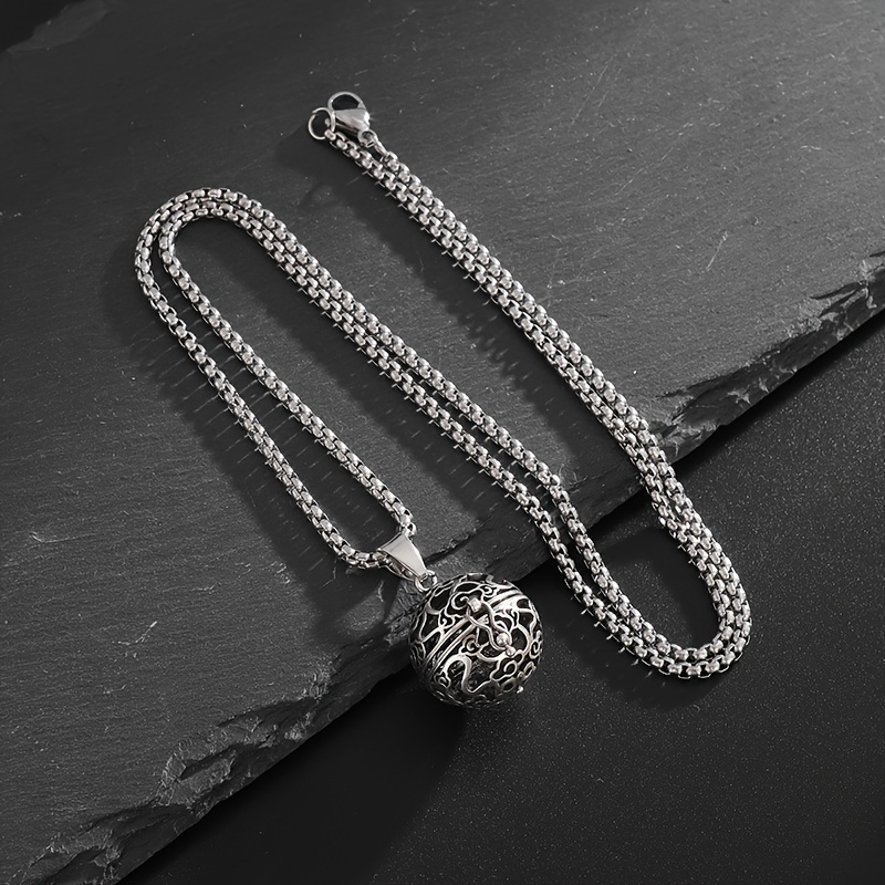 TEMU 1 szt./Modny Retro Puszka na Kadzidełko z Otwieranym Wisiorkiem Gawu, Rzeźbiony Kwiat i Ptak, Naszyjnik Elegancki