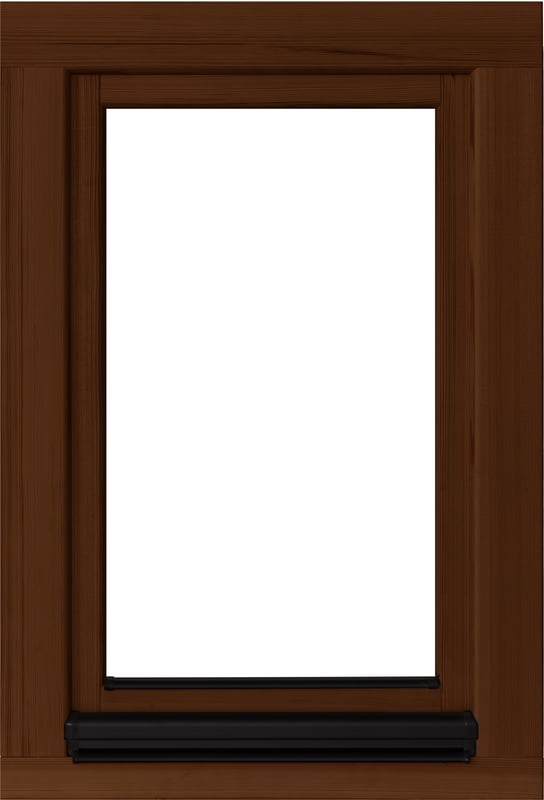 Okno drewniane 2-szybowe fasadowe O4 orzechowe 565x835 mm otwierane do wewnątrz prawe