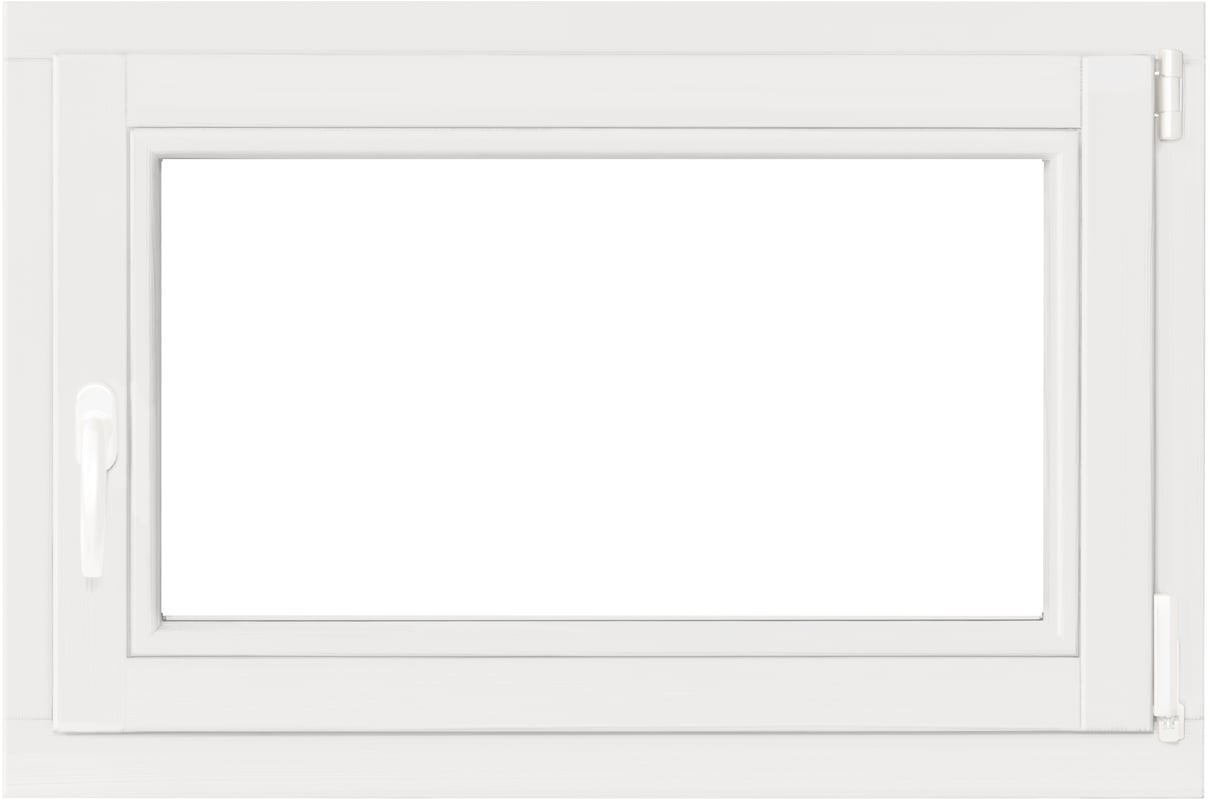 Okno drewniane 2-szybowe fasadowe O2 białe 865x535 mm otwierane do wewnątrz prawe