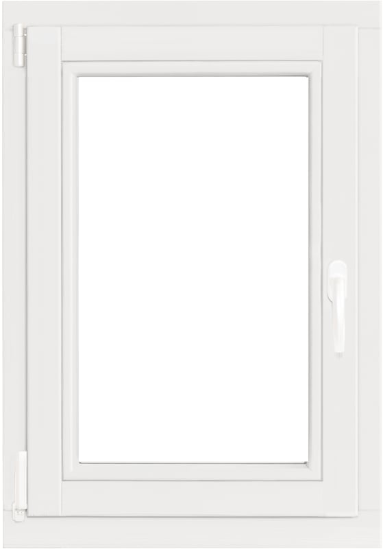 Okno drewniane 2-szybowe fasadowe O4 białe 565x835 mm do wewnątrz lewe