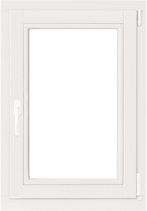 Okno drewniane 2-szybowe fasadowe O4 białe 565x835 mm do wewnątrz prawe