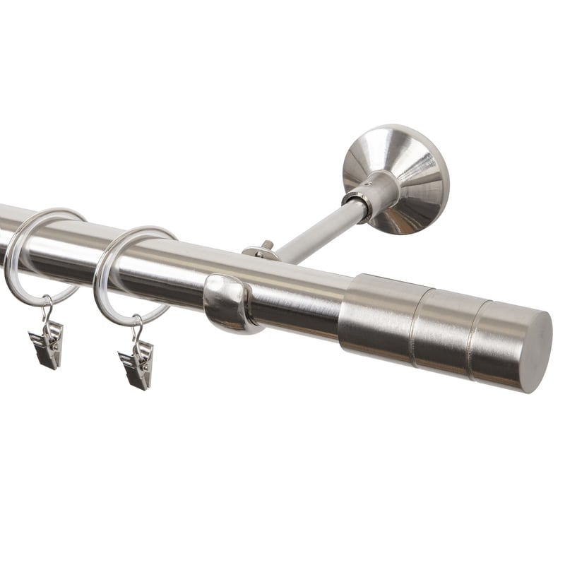 Karnisz Acri Walec 240 cm pojedynczy efekt stali 25 mm