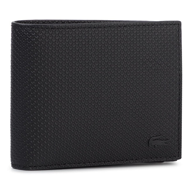 Duży Portfel Męski Lacoste Billfold Zip Case NH2826CE Czarny
