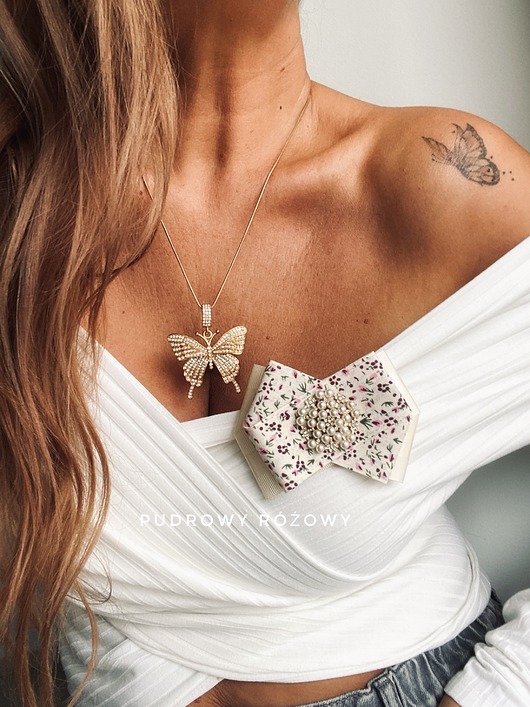 Brosza Kwiatuszki z perłami NOWOŚĆ