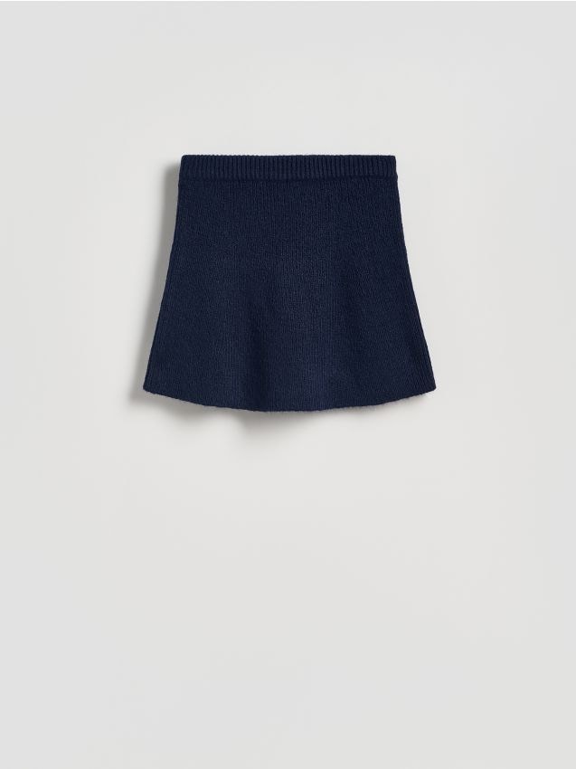 Reserved - Dzianinowa spódnica mini - granatowy