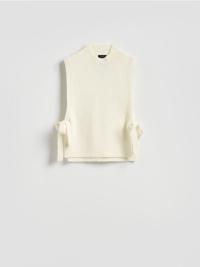 Reserved - Kołnierz z domieszką wełny - kremowy